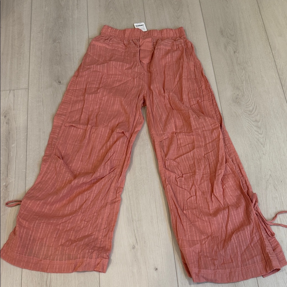NWT Free People Intimately Coral Wide-Leg Pants Rose Dawn XS